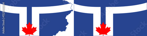 Toronto flags vector. Standard flag and with torn edges