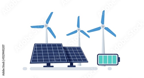 Sustainable Energy: Wind Turbines, Solar Panels, and Battery Storage