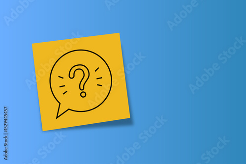 question. to ask. search for answers to questions. frequently asked questions. an icon with a sign on office paper. the banner. advertisement. black lines.