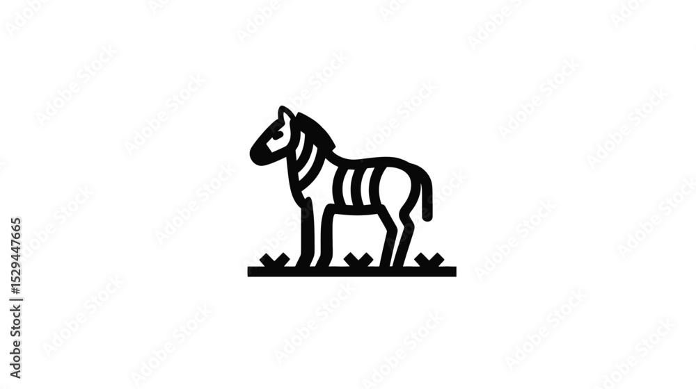 Vector silhouette Zebra Icon: Vector Illustration of a Majestic Zebra in Outline Style, Perfect for Logos, Designs, and Branding Vector silhouette Zebra Icon: Vector Illustration of a Majestic Zebra in Outline Style, Perfect for Logos, Designs, and Branding