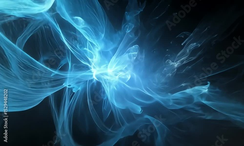 Abstract swirling shapes of deep blue tones