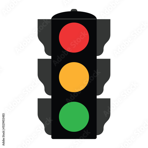 isolated traffic light on white background