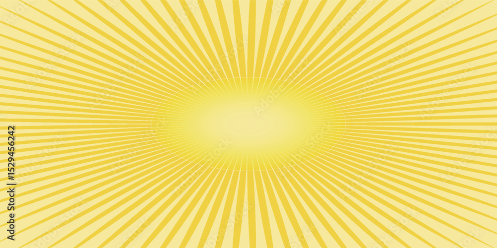 Fototapeta premium Sun rays style on yellow background, Sunburst Pattern Background. Summer design for Banner