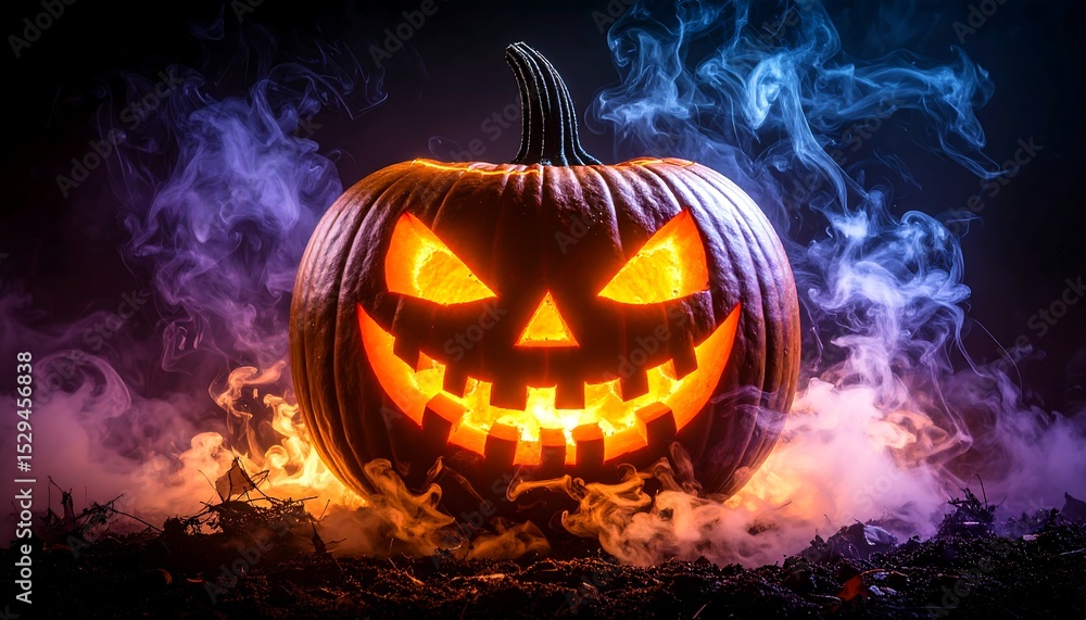 Naklejka premium Glowing Jackolantern Halloween.