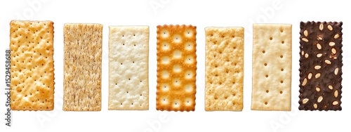 Variety of crackers in a horizontal row (1)