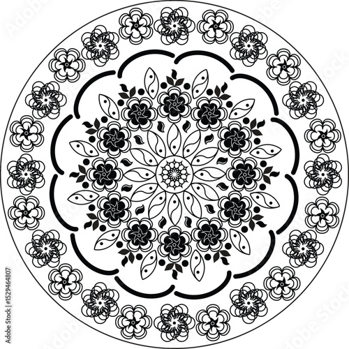 vector pattern mandala design five