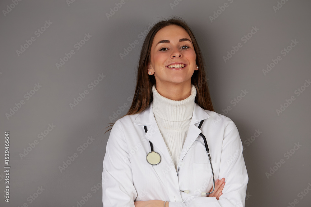 young female doctor - studio background young female doctor - studio background
