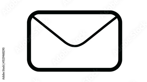 Simple black outline of an envelope icon on white background  