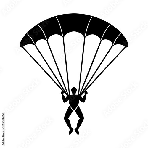 Parachuting skydiver sport vector graphic silhouette