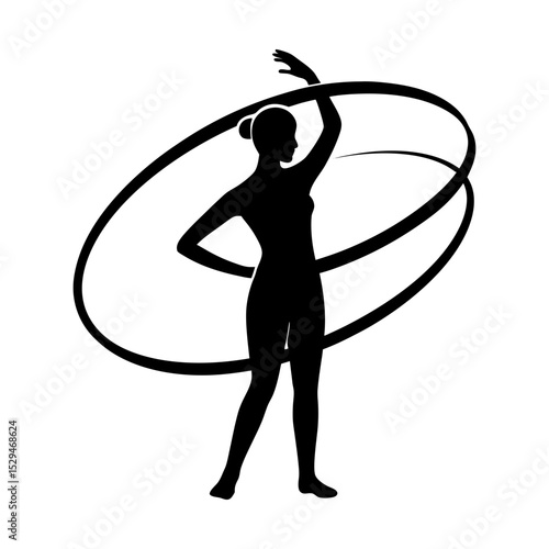 Silhouette of woman doing hula hoop dance