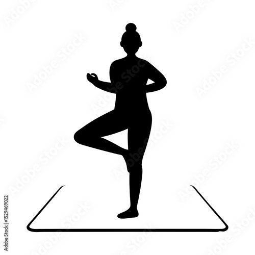 Yoga tree pose silhouette for wellness art