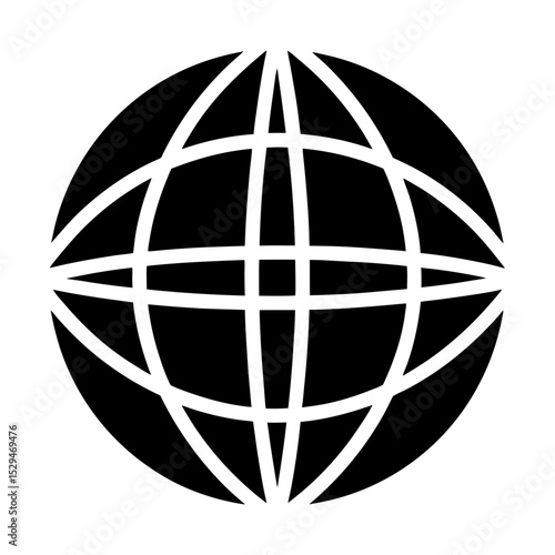 Globe sphere world web global connection icon silhouette
