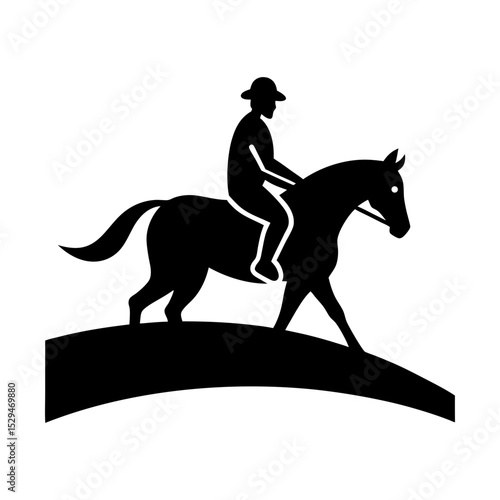 Equestrian sport horse riding silhouette art