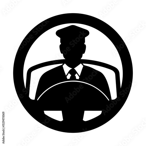 Professional driver service vector graphic silhouette