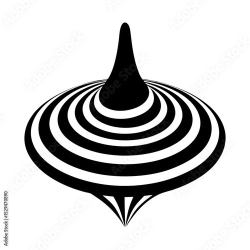 Optical illusion striped spinning top art silhouette
