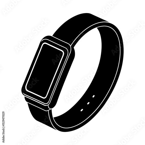 Wrist wearable fitness tracker technology silhouette