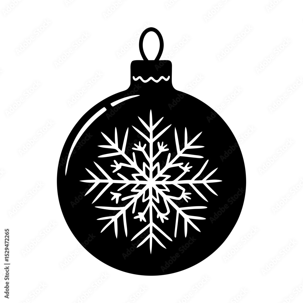 Fototapeta premium Holiday snowflake ornament vector graphic silhouette