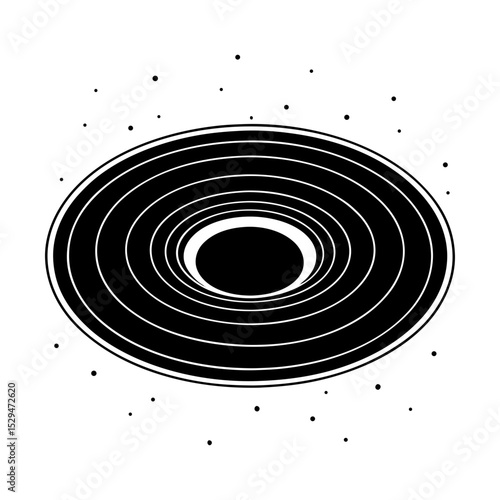 Abstract cosmic vortex swirl space graphic silhouette