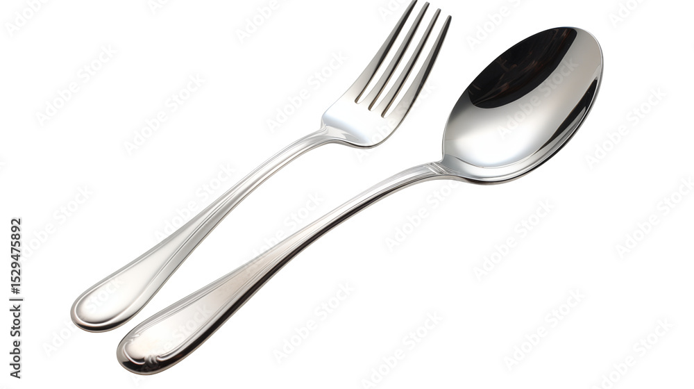 Elegant Stainless Steel Spoon and Fork Set for Dining Elegant Stainless Steel Spoon and Fork Set for Dining