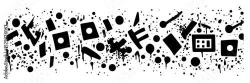 grunge geometric symbol ink splatter pattern