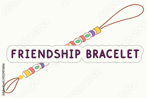 Colorful beaded friendship bracelet design with name typography