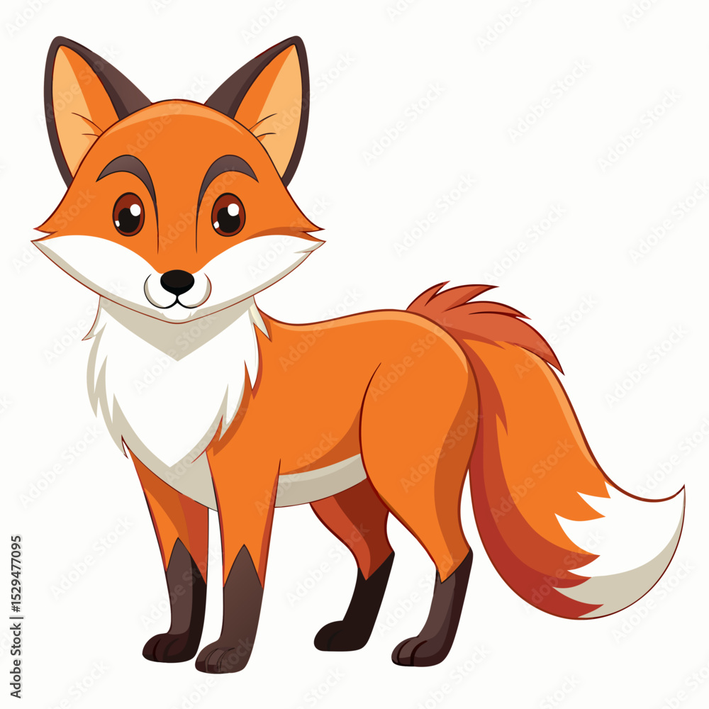 Obraz premium red fox cartoon