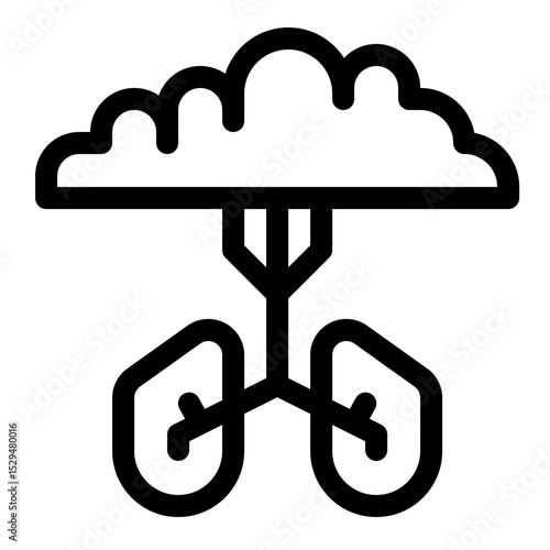Icono de pulmón árbol. Salud respiratoria, oxígeno natural y medioambiente. Ilustración vectorial