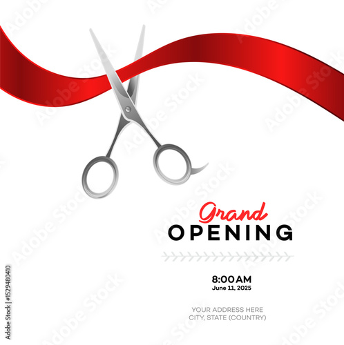 Grand Opening Ribbon Cutting Ceremony Event Announcement Invitation