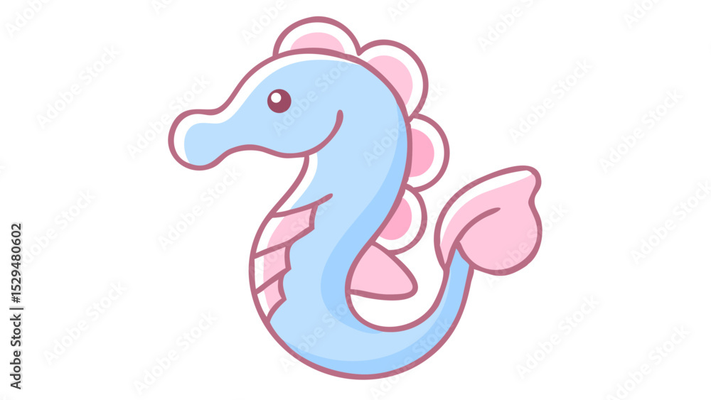 Fototapeta premium Charming and Expressive Seahorse Logo Icon with Curled Tail and Stylized Graceful Body Form