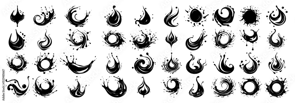 Fototapeta premium fire and energy swirl icon collection