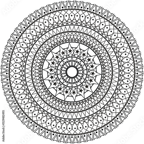 vector pattern mandala design six