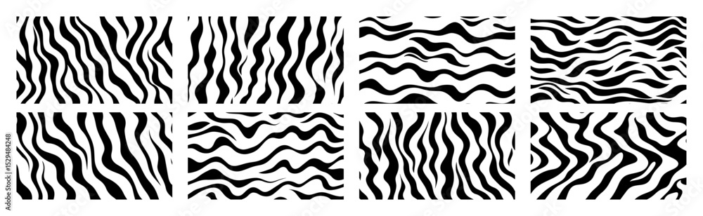 Fototapeta premium stylized animal skin stripe pattern set