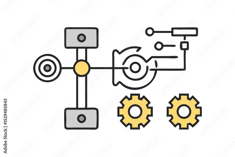 Mechanical System Diagram Gears, Pistons, and Components Mechanical System Diagram Gears, Pistons, and Components