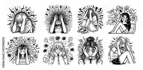 mental health anxiety stress emotion illustration