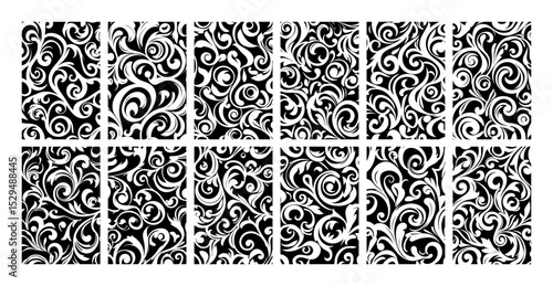 ornamental swirl seamless pattern collection