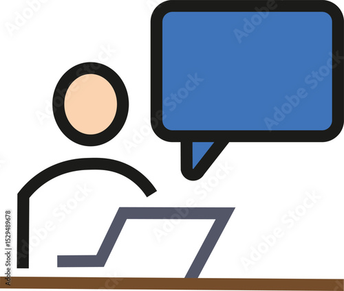 Line Business People Icon vector art colorful icon