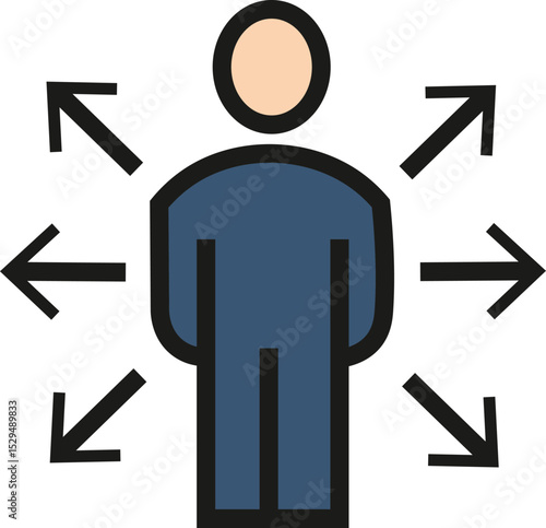 Line Business People Icon vector art colorful icon