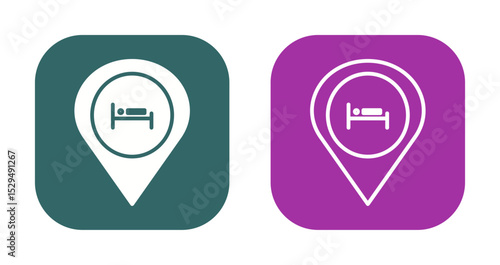 Hotel Map Icon Design