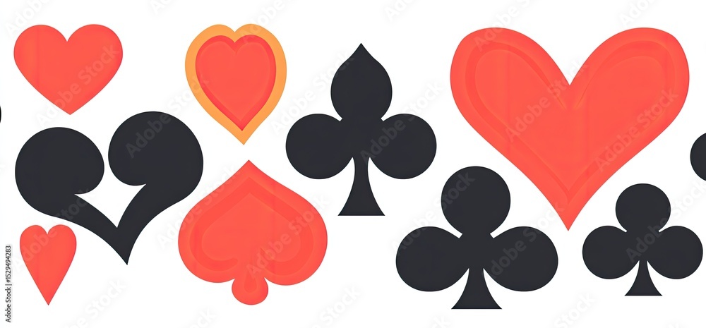 Colorful playing card suits