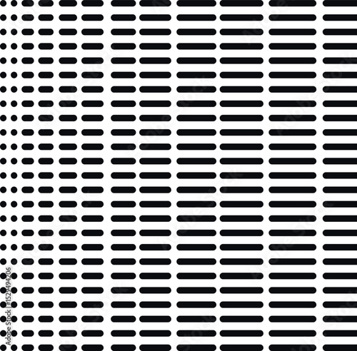 A texture with horizontal lines that become shorter towards one side of the canvas.