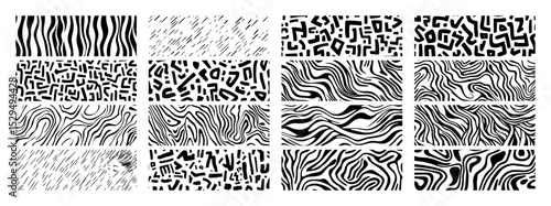 hand drawn abstract animal fur and skin patterns