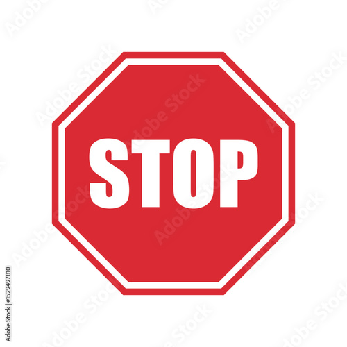 Red stop sign icon vector illustration
