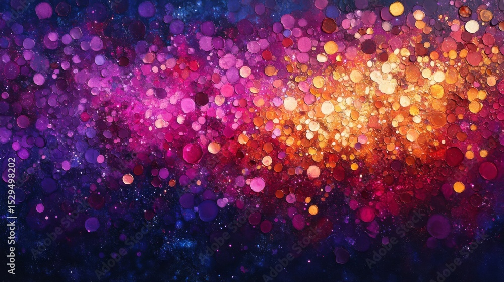 Fototapeta premium Vibrant Abstract Background with Pink Purple Orange and Gold Glitter