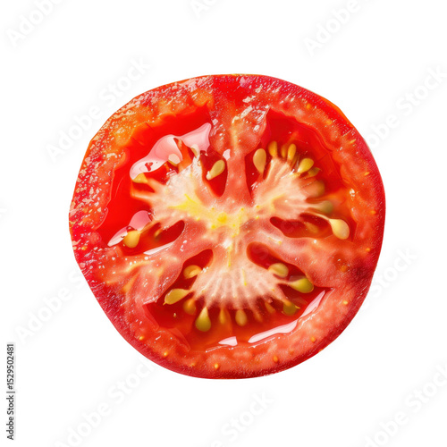 Wallpaper Mural Fresh, vibrant tomato slice showcasing juicy red flesh and seeds, perfect for salads or garnishes, adding burst of flavor and color to dishes Torontodigital.ca