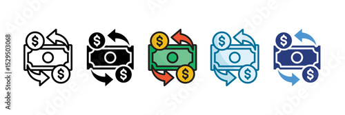 Currency Exchange Icon Set Multiple Style Collection