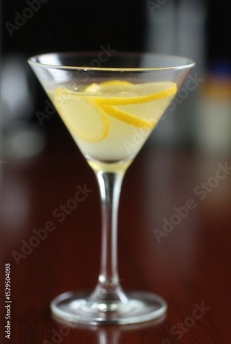 Wallpaper Mural Lemon Cocktail: A refreshing lemon cocktail is served in an elegant glass, creating a delightful visual for anyone seeking a cold drink. The bright yellow slices provide a stunning. Torontodigital.ca