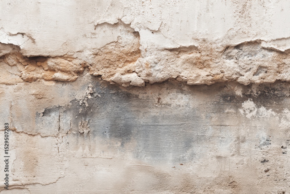 Obraz premium Distressed Wall Texture, Beige and Gray