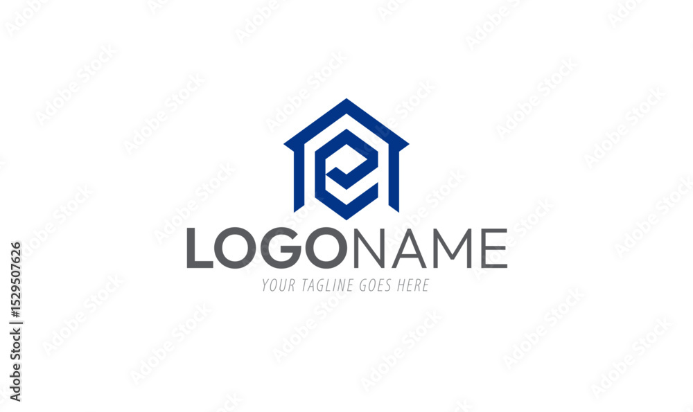 Elegant Home Logo Design: Blue House Icon logo Elegant Home Logo Design: Blue House Icon logo