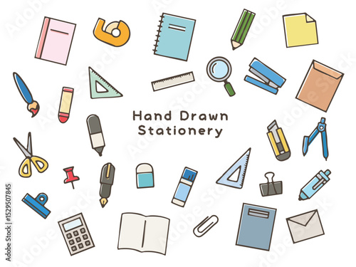 文具_手描きカラーアイコン