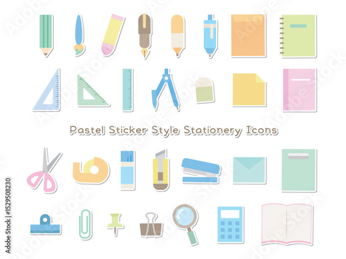 文具_パステルカラーステッカー